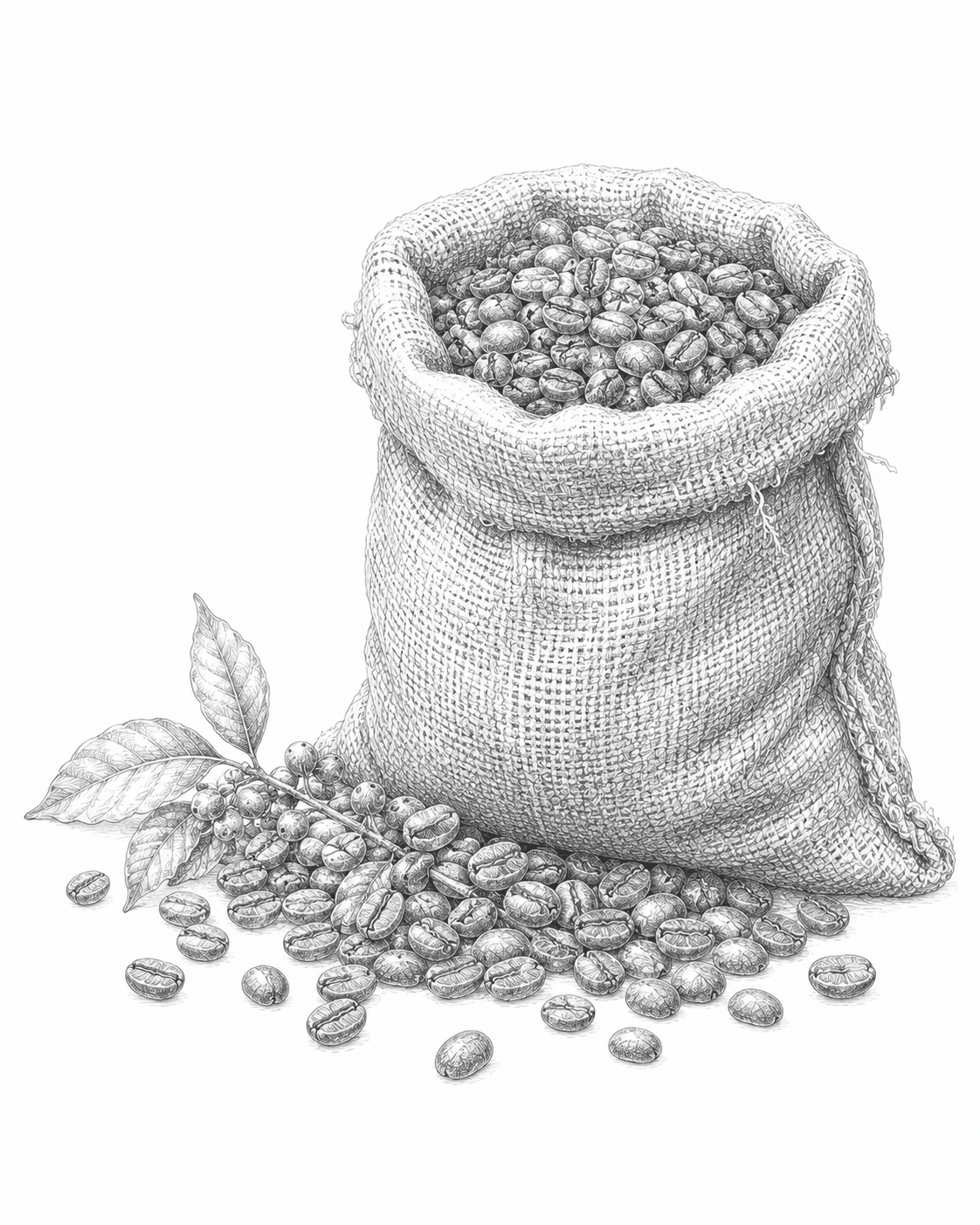 Coffee — specimen illustration